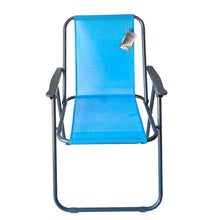 Cargar imagen en el visor de la galería, Silla de playa plegable con reposabrazos de acero Cayo ancho de exteriores