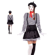 Cargar imagen en el visor de la galería, Disfraz Mimo Mujer Adulto para Fiesta Carnaval Teatro