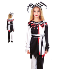 Cargar imagen en el visor de la galería, Disfraz Bufona Negra Niña Infantil Para Fiestas Halloween Carnaval Teatro