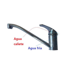 Cargar imagen en el visor de la galería, Grifo de Cocina Monomando Cromado Brillante 25 cm con Indicador de Agua Caliente/Fría y Diseño Moderno para Fregaderos
