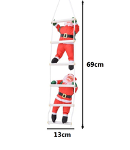 Cargar imagen en el visor de la galería, Papá noel tejido impermeable con escalera 69 cm Para Balcón decoracion Navidad