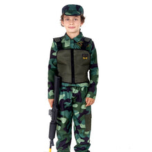 Cargar imagen en el visor de la galería, Disfraz Soldado Militar Camuflaje Niño Infantil para Carnaval Fiestas