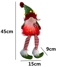 Cargar imagen en el visor de la galería, Muñeco Elfo Sentado de Navidad con luz LED Ilumina Cuerpo, Figura Enano de Elfo de Navideño Para Decoración de Navadad 15x9x45cm