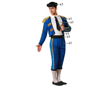 Cargar imagen en el visor de la galería, Disfraz Torero Azul Hombre Adulto Capote para Carnaval Fiesta Teatro