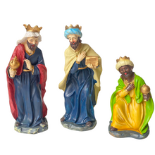 Cargar imagen en el visor de la galería, Nacimiento Resina 9 Piezas Aprox 15 cm Figuras Jesus, Maria, Jose, Reyes magos, Angel, Buey y Burro, Belen Pesebre Decoracion Navidad