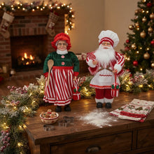 Cargar imagen en el visor de la galería, Figuras Decorativas Navideñas de Papá Noel y Mamá Noel - Muñecos de Peluche Estilo Chef con PP, PVC y Poliéster para Decoración de Navidad (Modelos 32 cm y 45 cm)