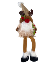 Cargar imagen en el visor de la galería, Muñeco Elfo Sentado de Navidad con luz LED Ilumina Cuerpo, Figura Enano de Elfo de Navideño Para Decoración de Navadad 15x9x45cm