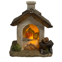 Cargar imagen en el visor de la galería, Horno Con Luz LED Intermitente belén 6 Modelos Pesebre Figuras de Para Decoracion de Navidad, envío al azar (1 unidad)