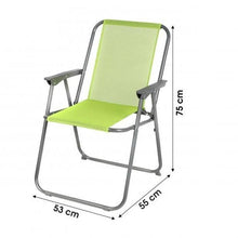 Cargar imagen en el visor de la galería, Silla de playa plegable con reposabrazos de acero Cayo ancho de exteriores