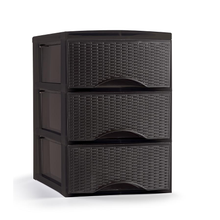 Cargar imagen en el visor de la galería, Cajonera Sobremesa de Plástico Imitación Rattan para Ordenación Decoración Hogar Oficina