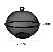Cargar imagen en el visor de la galería, Frutero de Mesa Rejilla con Tapa Metal Redondo Para Conserva Frutas Frescas 28.5 x 22 cm
