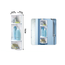 Cargar imagen en el visor de la galería, Estanteria Rinconera de baño Blanco Varilla Cromo