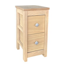 Cargar imagen en el visor de la galería, Mueble Auxiliar Cajonera Estrecho de Madera de Pino Natural Color Roble Claro Madera Natural