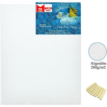 Cargar imagen en el visor de la galería, Lienzo para pintar con oleo 20x25 cm, Perfil 37mm, Pre-estirado 100% algodón, Color blanco 280grs