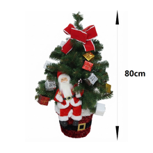 Cargar imagen en el visor de la galería, Árbol de Navidad 80 cm con Papá Noel, Lazo y Regalos - Decoración Navideña con Maceta Decorada de 80 Centímetros