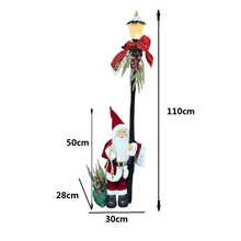 Cargar imagen en el visor de la galería, Muñeco de Papá Noel con Farol plegable, 110 cm, Decoración Navideña para Hogar - Gerimport