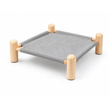 Cargar imagen en el visor de la galería, Cama Elevada para Gatos 49x49 cm | Hamaca Transpirable de Madera Maciza y Tela Lavable para Mascotas