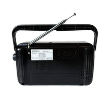 Cargar imagen en el visor de la galería, antena ortátil Am/FM con Funcionamiento AC o DC Negro Radio de 4 bandas