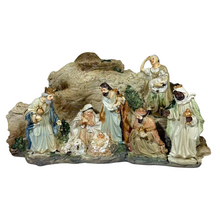 Cargar imagen en el visor de la galería, Escena de Navidad Figuras de Nacimiento de Resina para Decoración de Navidad 31x11.3x16.5 cm