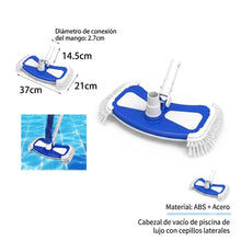 Cargar imagen en el visor de la galería, Cabezal de Vacío para Piscina de Lujo con Cepillos Laterales, Limpiador de Fondo de Piscina de Alta Eficiencia, Compatible con Manguera de 2.7cm, Material ABS Duradero