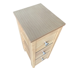 Cargar imagen en el visor de la galería, Mueble Auxiliar Cajonera Estrecho de Madera de Pino Natural Color Roble Claro Madera Natural