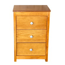 Cargar imagen en el visor de la galería, Mueble Auxiliar Cajonera Ancha de Madera de Pino Natural Color Roble Claro / Meil Para Baño Dormitorio