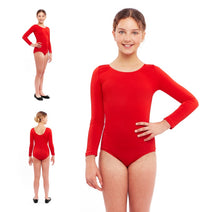 Cargar imagen en el visor de la galería, Maillot Ballet manga larga para Niña, Body o Maillot Infantil para Disfraz Bailarina