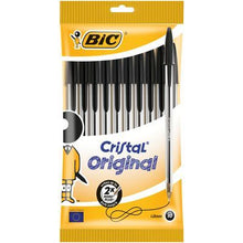 Cargar imagen en el visor de la galería, BIC Cristal Bolígrafos Original Pack 10 en bolsa Elegir Azul (1.0 mm) / Negro (1.0mm) / Multicolor (1.6mm) / 4 Colores (0.8mm)