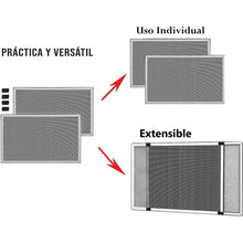 Cargar imagen en el visor de la galería, Mosquitera con Marco Plata extensible de aluminio adaptable a ventanas, anti-insectos (mosquitos o moscas)