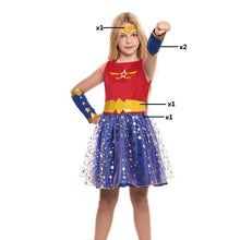 Cargar imagen en el visor de la galería, Disfraz Superhéroe Heroína Wonder Girl Niña Infantil Para Carnaval Fiesta Teatro