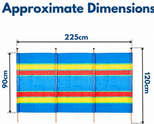 Cargar imagen en el visor de la galería, Paraviento para Playa 225x120 cm de Poliéster y Madera con 4 Postes Cortavientos Exterior Jardín Camping