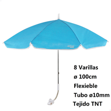 Cargar imagen en el visor de la galería, Sombrilla Para Silla de playa, Sombrilla De Playa Para Silla con 8 Varillas y Mango con pinza y Flexieble