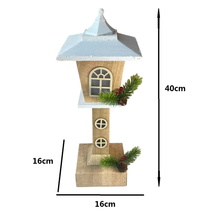 Cargar imagen en el visor de la galería, Casita de Farolillo de Navidad en Madera con 6 Ventanas iluminación con 3 Luces LED Para Decoración de Navidad 16x16x40cm - Gerimport