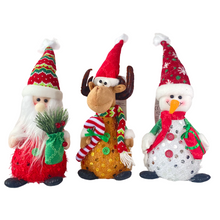 Cargar imagen en el visor de la galería, Muñeco Papa Noel, Reno y Muñeco Nieve (Aleatorio) de Navidad con luz LED Ilumina Cuerpo, Figura Jarh de Navideño Para Decoración de Navadad 14x11x31 cm