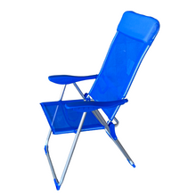 Cargar imagen en el visor de la galería, Silla Alta plegable de playa estructura de aluminio y tejido Textileno, transpirable y fresco, 5 posiciones