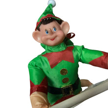 Cargar imagen en el visor de la galería, Adorno Navideño Colgante 3 Elfos en Escalera Impermeable (105 cm) – Decoración de Navidad para Exterior e Interior