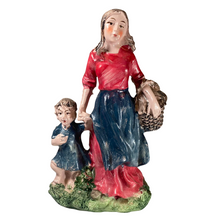 Cargar imagen en el visor de la galería, Set de 6 Figuras de Oficios en Resina para Belén (13 cm) – Personajes Tradicionales de Aldea y Pastores – Decoración Pesebre Navidad