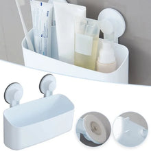 Cargar imagen en el visor de la galería, Repisa de pared para baño, estantería WC de PVC con ventosa, 25x10x18 cm