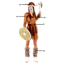 Cargar imagen en el visor de la galería, Disfraz Vikinga Mujer Adulto para Carnaval Fiesta Teatro