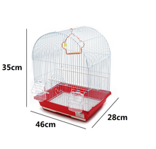 Cargar imagen en el visor de la galería, Jaula Pájaros Pequeño para Pajarera Periquito Canarios Metal Grande con Comedero Bebedero Saltador Color al Azar BPS-12010
