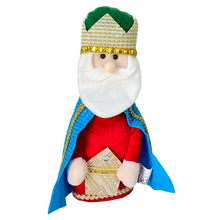 Cargar imagen en el visor de la galería, Conjunto de 3 Figuras Reyes Magos de Tela para Decoración de Navidad y el Día de Reye 13x10x31 cm