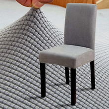 Cargar imagen en el visor de la galería, Fundas de asientos elásticas Ajustables con Respaldo Alto para restaurantes, Diseño de cuerda, Fundas sólidas para sillas de Comedor