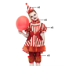 Cargar imagen en el visor de la galería, Disfraz Payasa Loca Niña Infantil Para Halloween Carnaval Teatro