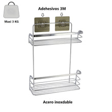 Cargar imagen en el visor de la galería, Accesorios para el baño Cesta Estante Rectangular, Jabonera, Portarollo, Gancho de Acero Inoxidable Con Tarjeta Adhesivo 3M - Tendance