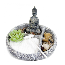 Cargar imagen en el visor de la galería, Set de Jardín Zen con Buda Meditando – Kit de Relajación con Arena, Piedras y Suculentas