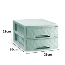 Cargar imagen en el visor de la galería, Cajonera de Sobremesa Imitación Rattan A4 con en Plástico Duro. Ideal para Organizar la Oficina