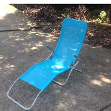 Cargar imagen en el visor de la galería, Tumbona reclinable con 2 posiciones, tubos de acero y textil, Tumbona plegable para Patio Terraza Piscina Jardín
