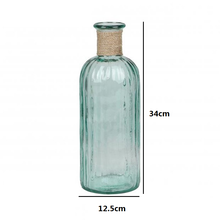 Cargar imagen en el visor de la galería, Jarrón Florero Cristal en Vidrio verde reciclado Para Decoracion Hogar