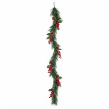 Cargar imagen en el visor de la galería, Guirnalda Navideña Artificial Decorativa de 1.5M / 1.8M, Adorno Colgante Festivo para Puertas, Chimeneas y Paredes (4 Modelos)