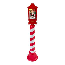 Cargar imagen en el visor de la galería, Farol Navideño de Papá Noel con Efecto Nieve, Luz LED y Música 23x23x109 cm - Postse de Luz Decorativo de Plástico para Navidad